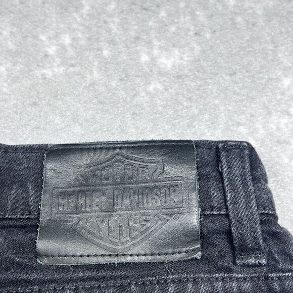 Harley Davidson Jeans Womens Size 4P Black Straight Leg Dark Wash Denim - Picture 7 of 13